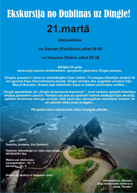 Ekskursija no Dublinas uz Dingle