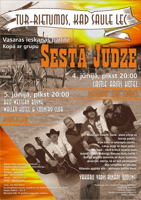 Piedalies konkursā un laimē biļeti uz ballīti kopā ar grupu “Sestā Jūdze”
