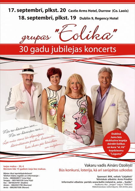 Piedalies konkursā un laimē biļeti uz “Eolika” koncertu