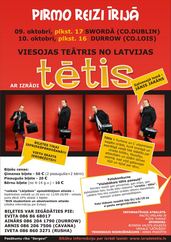Pirmo reizi Īrijā – teātris no Latvijas