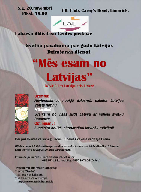 Svētku pasākums – “Mēs esam no Latvijas”