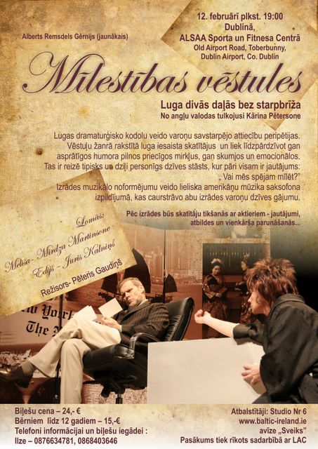 Izrāde “Mīlestības vēstules” Dublinā