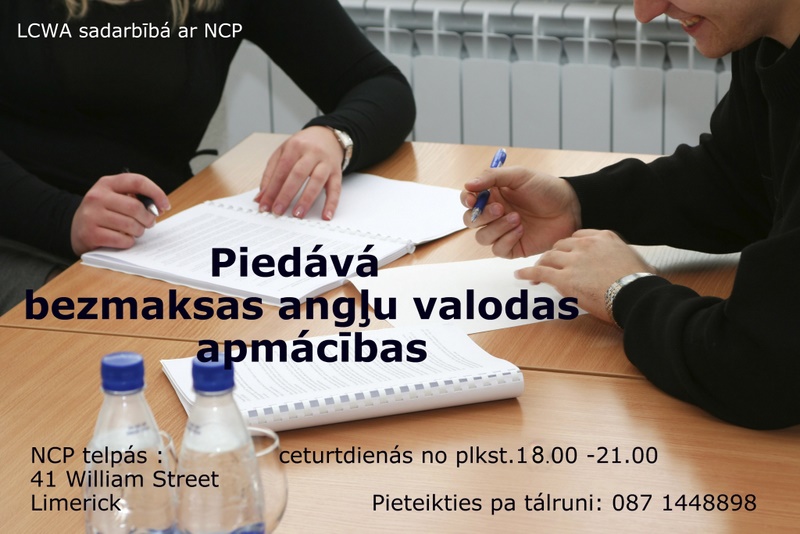 Bezmaksas angļu valodas kursi Limerikā