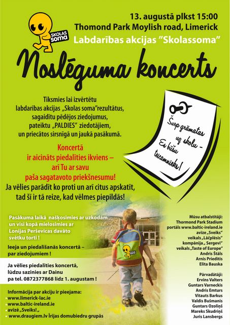 Labdarības akcijas “Skolas soma” noslēguma koncerts