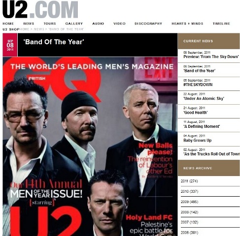 U2 saņem balvu un atklāj kinofestivālu
