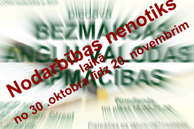 Līdz 20. novembrim nenotiks angļu valodas kursi Limerikā
