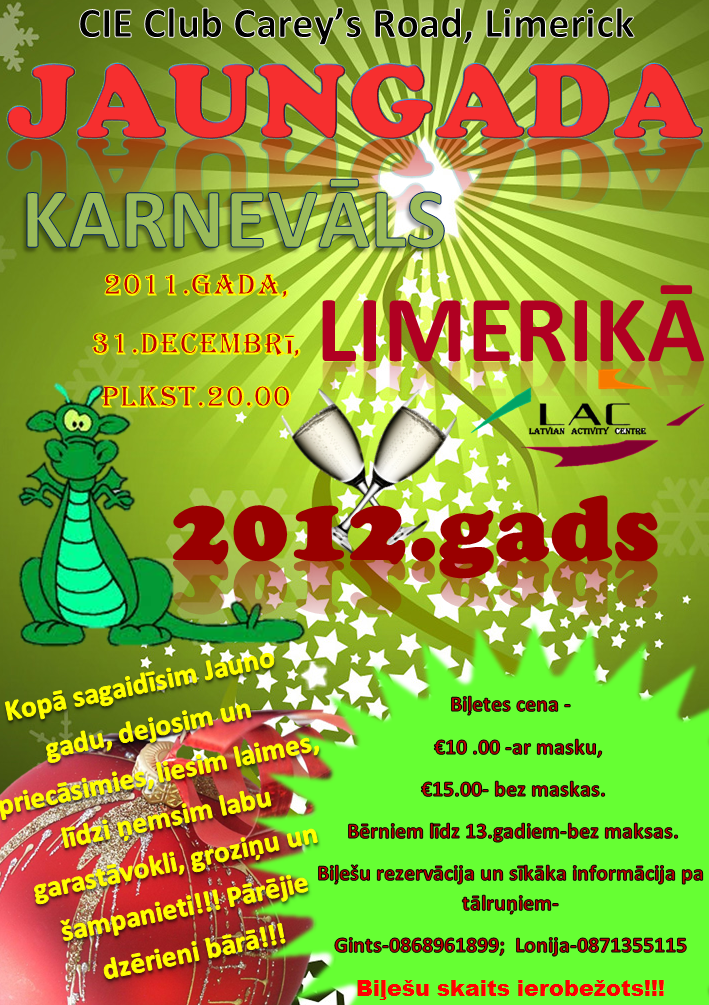 Jaungada sagaidīšanas karnevāls Limerikā