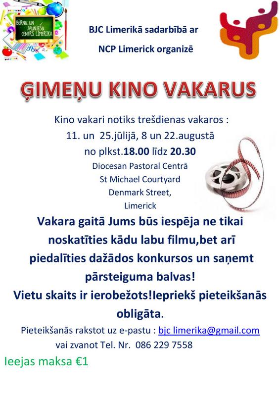Ģimeņu kino vakari Limerikā