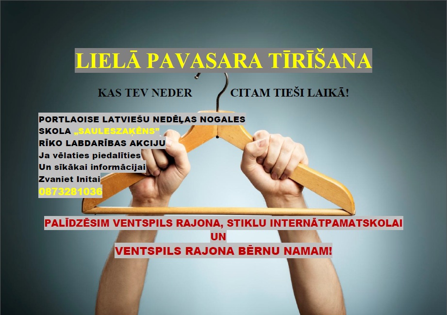 “Sauleszaķēns” aicina piedalīties labdarības akcijā – Lielā pavasara tīrīšana