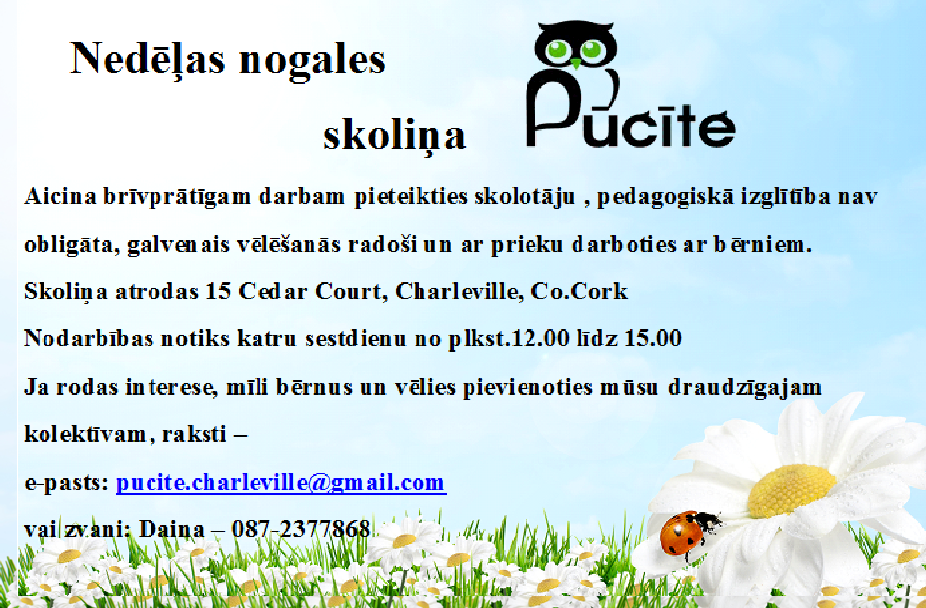 Charleville skoliņa aicina pieteikties skolotāju