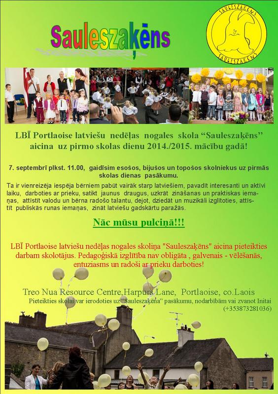 Mācību gada sākums Portlaoise skoliņā; aicina pieteikties skolotājus