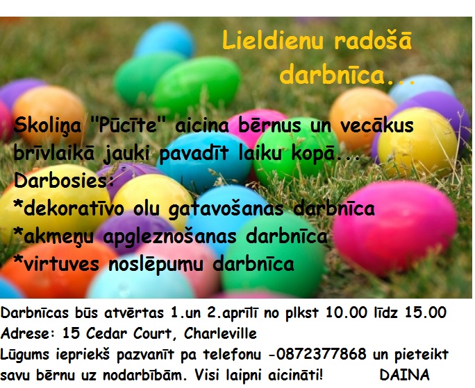 Lieldienu radošā darbnīca Charleville