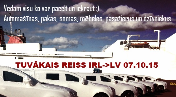 Pārvadājumi Īrija – Latvija – Īrija
