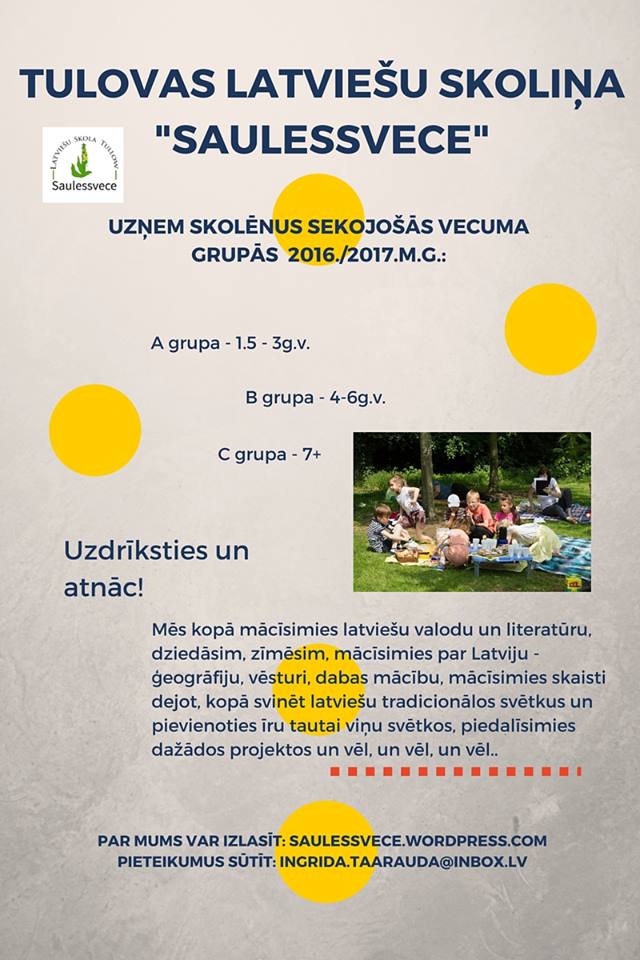 Tulovas skoliņā “Saulessvece” sākas skolēnu uzņemšana
