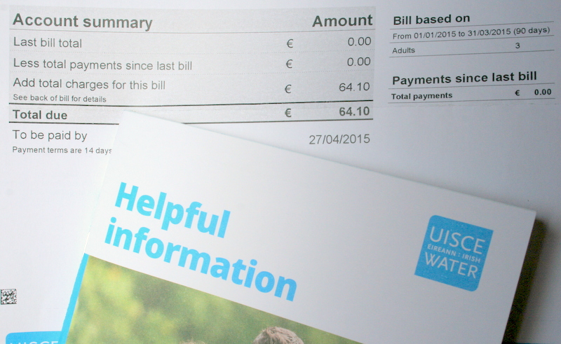 Irish Water aptur rēķinu izsūtīšanu
