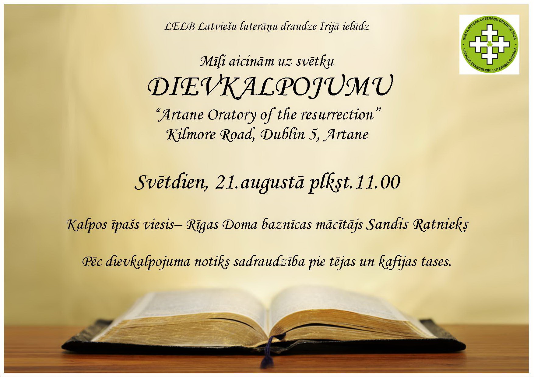 LELB Latviešu luterāņu draudzes Īrijā dievkalpojums