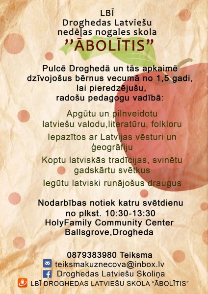 Jaunā mācību gada sākums Droghedas latviešu skolā “Ābolītis”