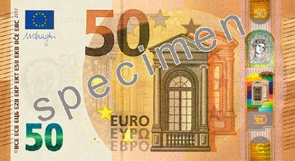 Nākamnedēļ apgrozībā nonāks jaunās 50 eiro banknotes