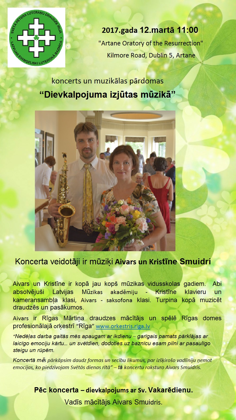 Koncerts un muzikālas pārdomas “Dievkalpojuma izjūtas mūzikā”