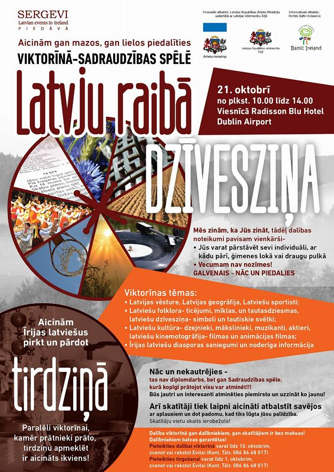 Pirmo reizi Dublinā viktorīna “Latvju raibā Dzīvesziņa”