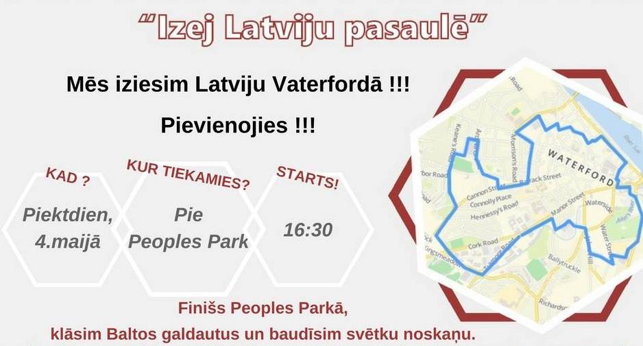 Aicina iziet Latvijas kontūru Vaterfordā un svinēt Baltā galdauta svētkus