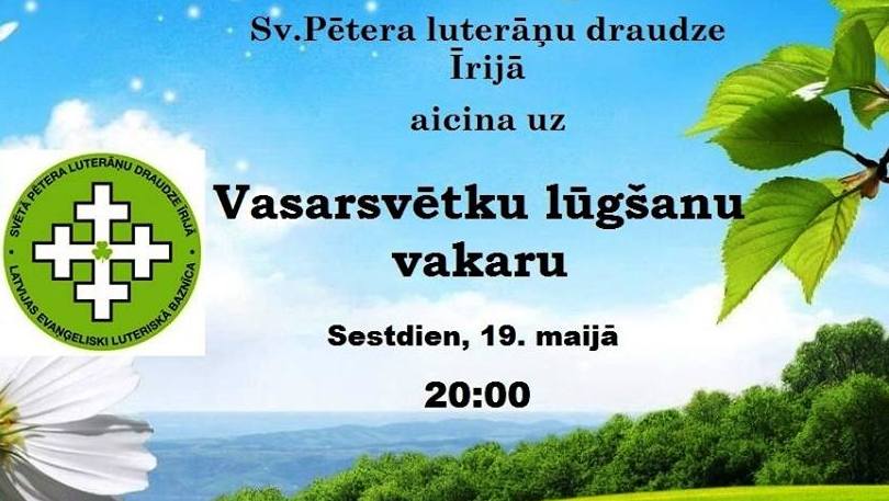 Vasarsvētku lūgšanu vakars Sv.Pētera draudzē