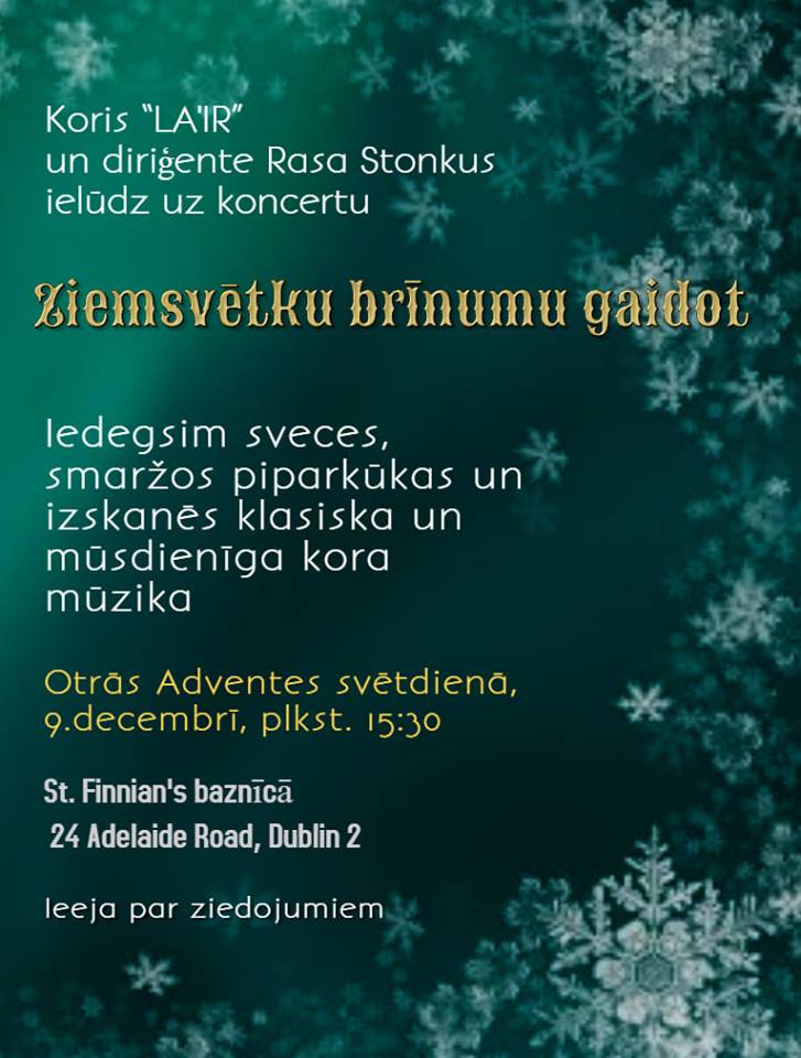 Koris “LA’IR” ielūdz uz koncertu “Ziemsvētku brīnumu gaidot”