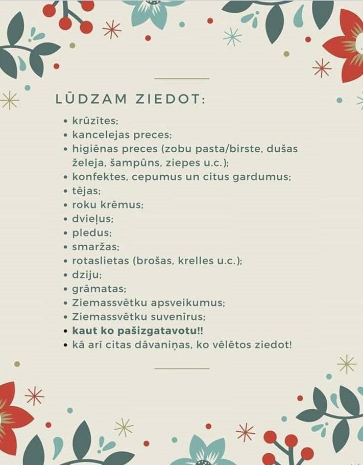Ziedojumu vākšana aprūpes centram “Veģi”