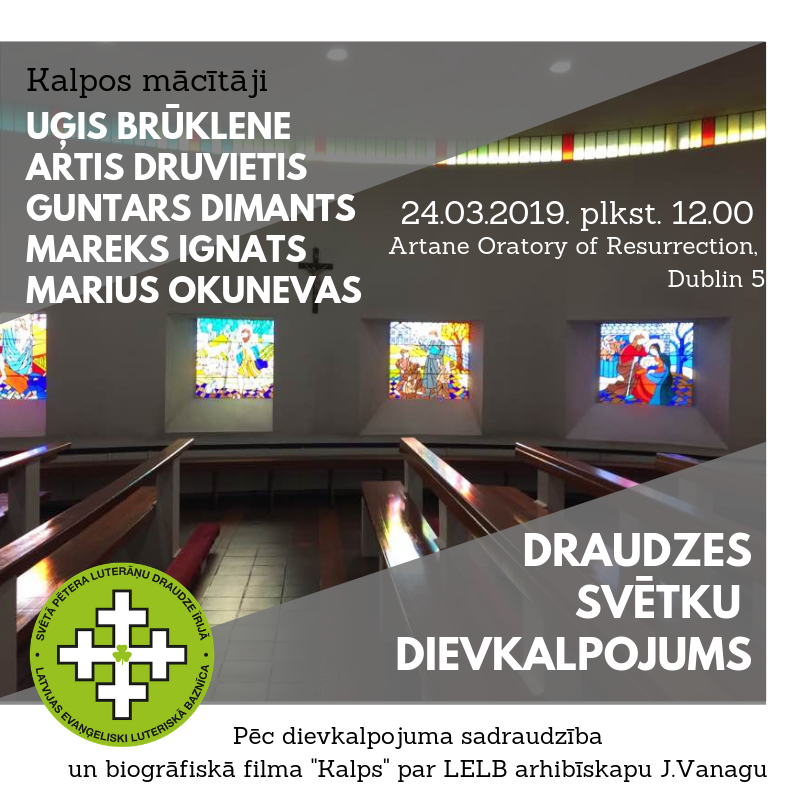 LELB Sv.Pētera luterāņu draudze Īrijā aicina uz svētku dievkalpojumu