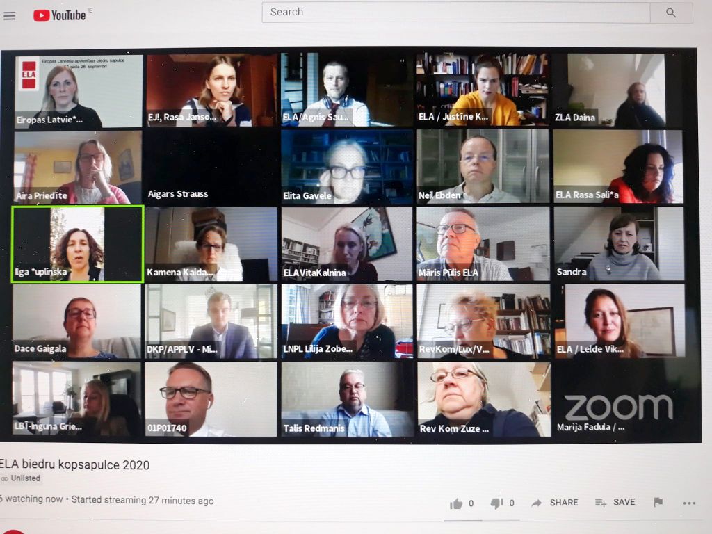 ELAs biedri tiekas tiešsaistes sapulcē