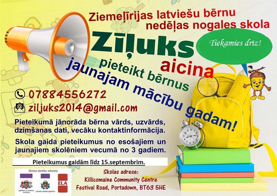 Ziemeļīrijas nedēļas nogales skola “Zīļuks” uzņem audzēkņus