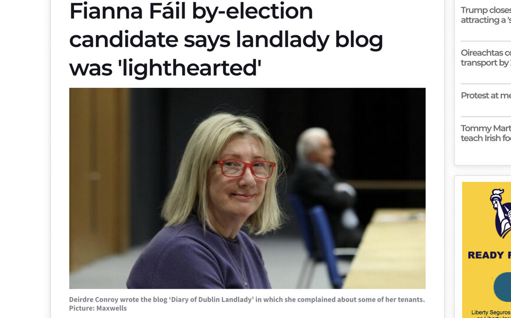 Fianna Fáil partijas senatorei Deirdre Conroy maz izredžu uzvarēt vēlēšanās