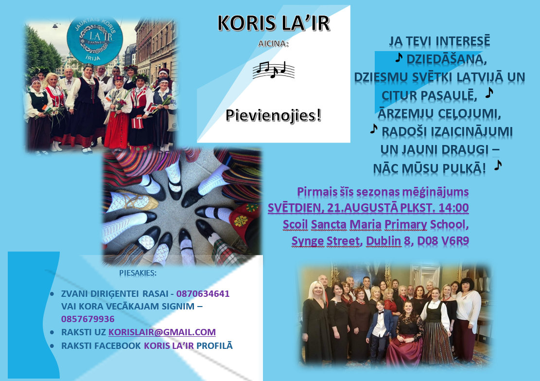 Koris “LA’IR” aicina jaunus dziedātājus