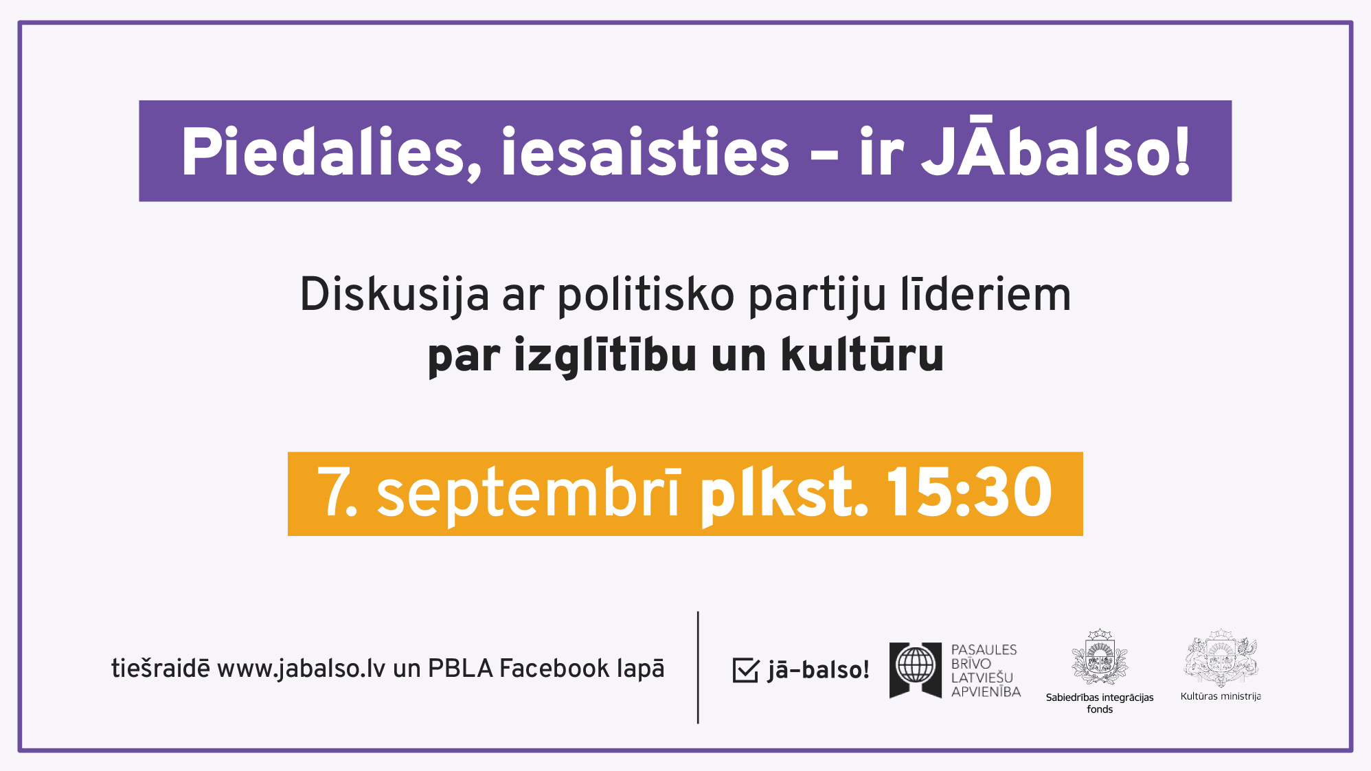 PBLA aicina uz priekšvēlēšanu debatēm par izglītību un kultūru