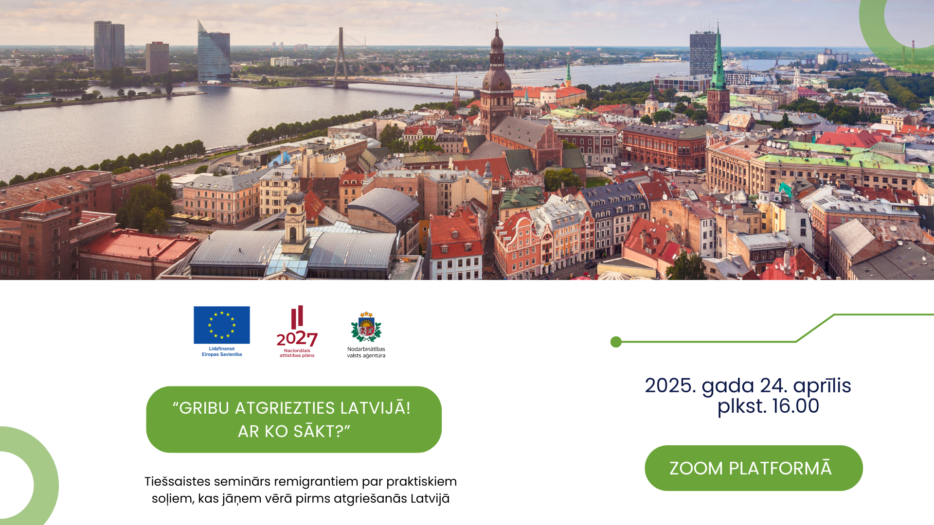 NVA EURES tiešsaistes seminārs “Gribu atgriezties Latvijā! Ar ko sākt?”