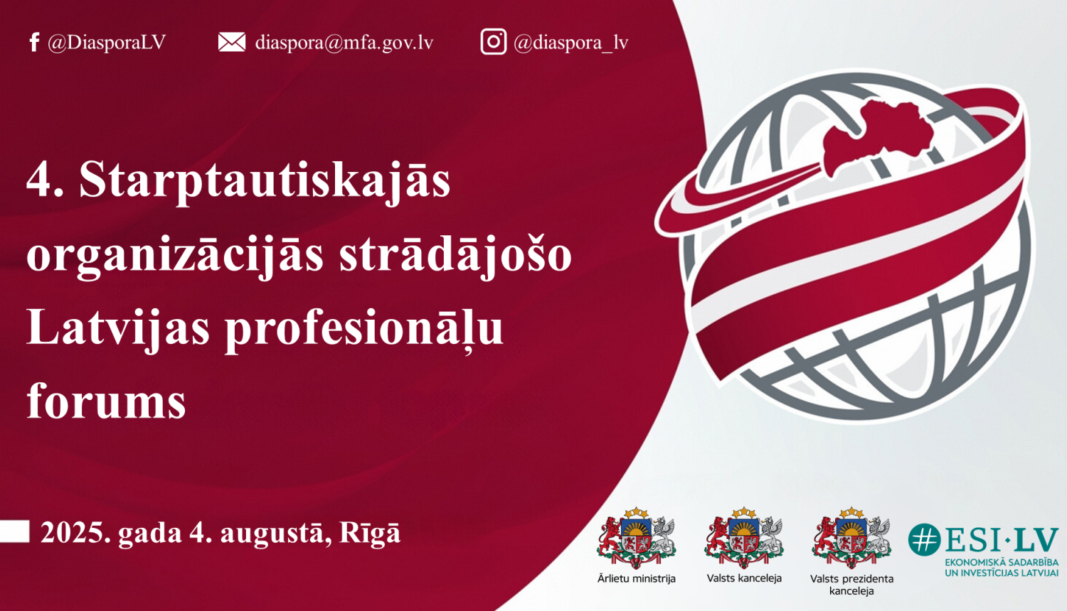 Sākusies reģistrācija Starptautiskajās organizācijās strādājošo Latvijas profesionāļu 4. forumam