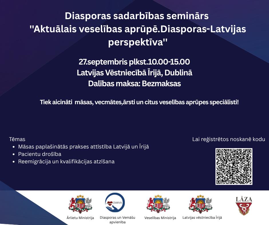Seminārs diasporas veselības aprūpes speciālistiem Dublinā